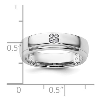 14K White Gold Diamond Wedding Band – view 8