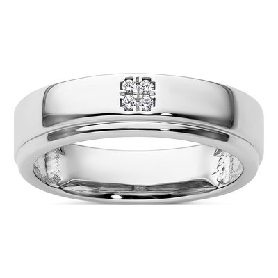 14K White Gold Diamond Wedding Band