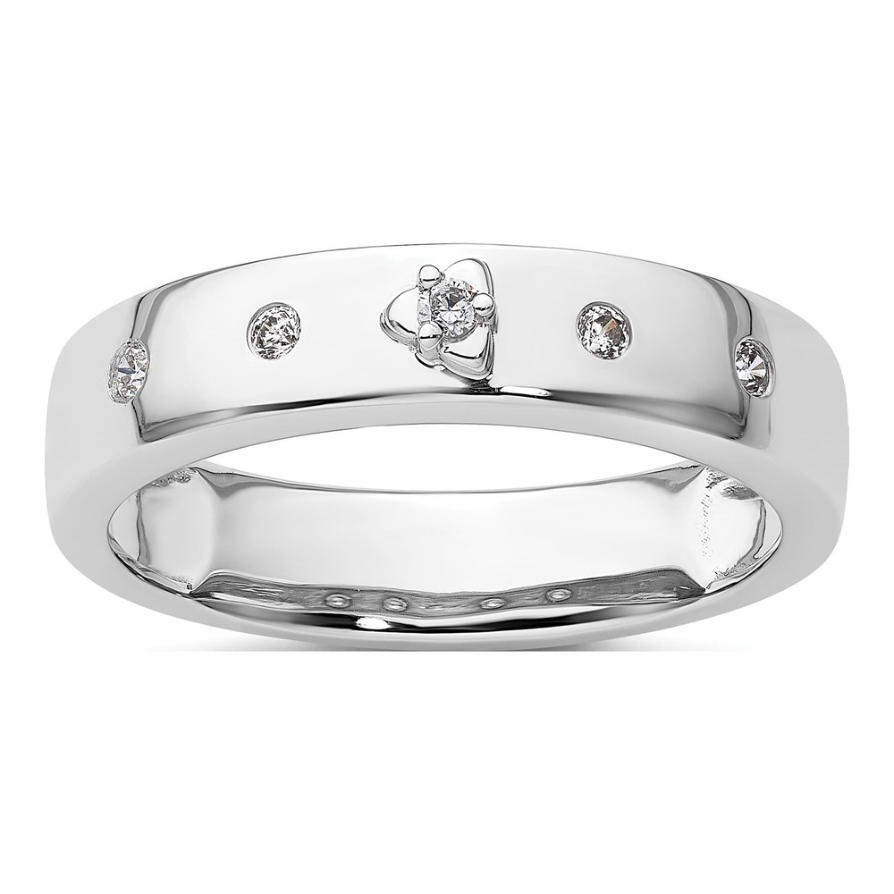 Men's 14K White Gold 1/10 ct tw Diamond Wedding Band