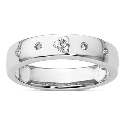 Men's 14K White Gold 1/10 ct tw Diamond Wedding Band
