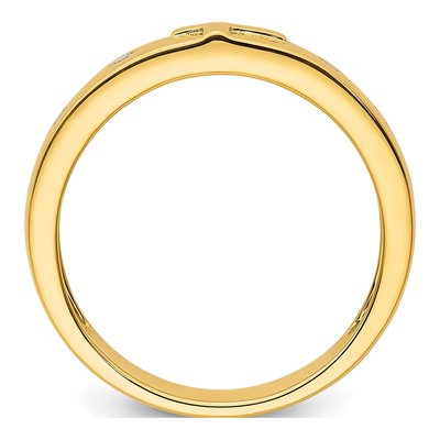 Men's 14K Yellow Gold 1/7 ct tw Diamond Cross Wedding Band – view 3
