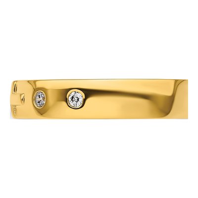 Men's 14K Yellow Gold 1/7 ct tw Diamond Cross Wedding Band – view 4