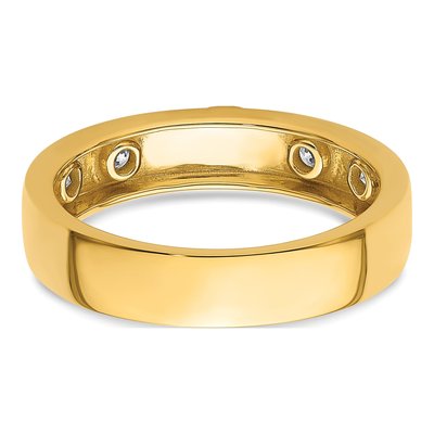 Men's 14K Yellow Gold 1/7 ct tw Diamond Cross Wedding Band – view 6