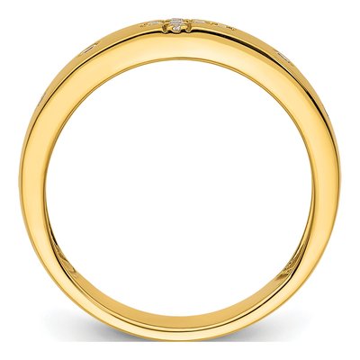 14K Yellow Gold 0.16 ct tw Diamond Cross Wedding Band – view 3