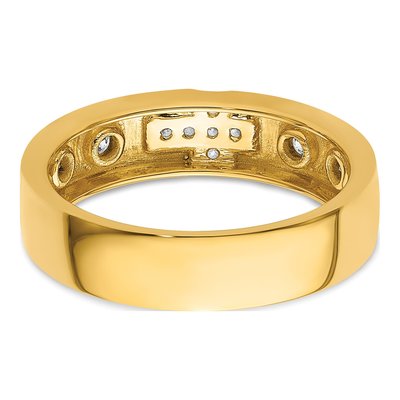 14K Yellow Gold 0.16 ct tw Diamond Cross Wedding Band – view 6