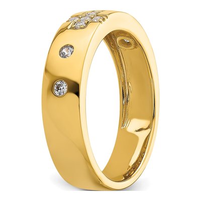 14K Yellow Gold 0.16 ct tw Diamond Cross Wedding Band – view 7