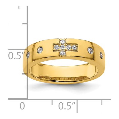 14K Yellow Gold 0.16 ct tw Diamond Cross Wedding Band – view 8