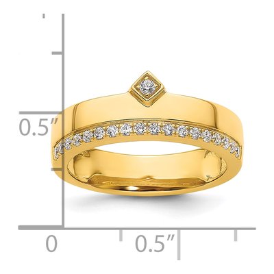 14K Yellow Gold 1/5 ct tw Diamond Wedding Band – view 8