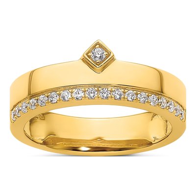 14K Yellow Gold 1/5 ct tw Diamond Wedding Band