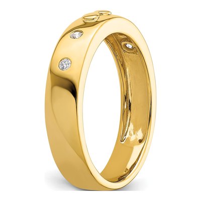 Men's 14K Yellow Gold 1/15 ct tw Diamond Wedding Band – view 7