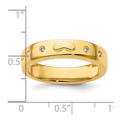 Men's 14K Yellow Gold 1/15 ct tw Diamond Wedding Band – view 8