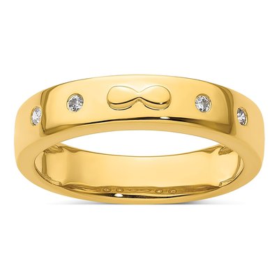 Men's 14K Yellow Gold 1/15 ct tw Diamond Wedding Band
