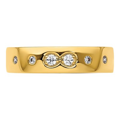 14K Yellow Gold 1/8 ct tw Diamond Infinity Wedding Band – view 5
