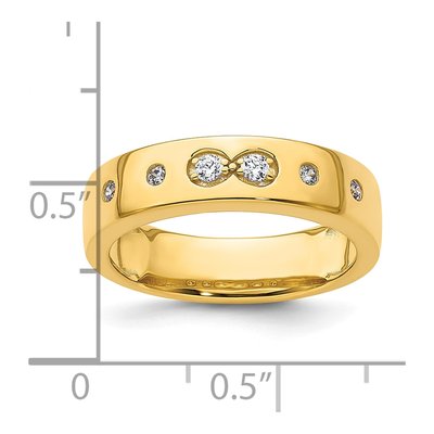 14K Yellow Gold 1/8 ct tw Diamond Infinity Wedding Band – view 8