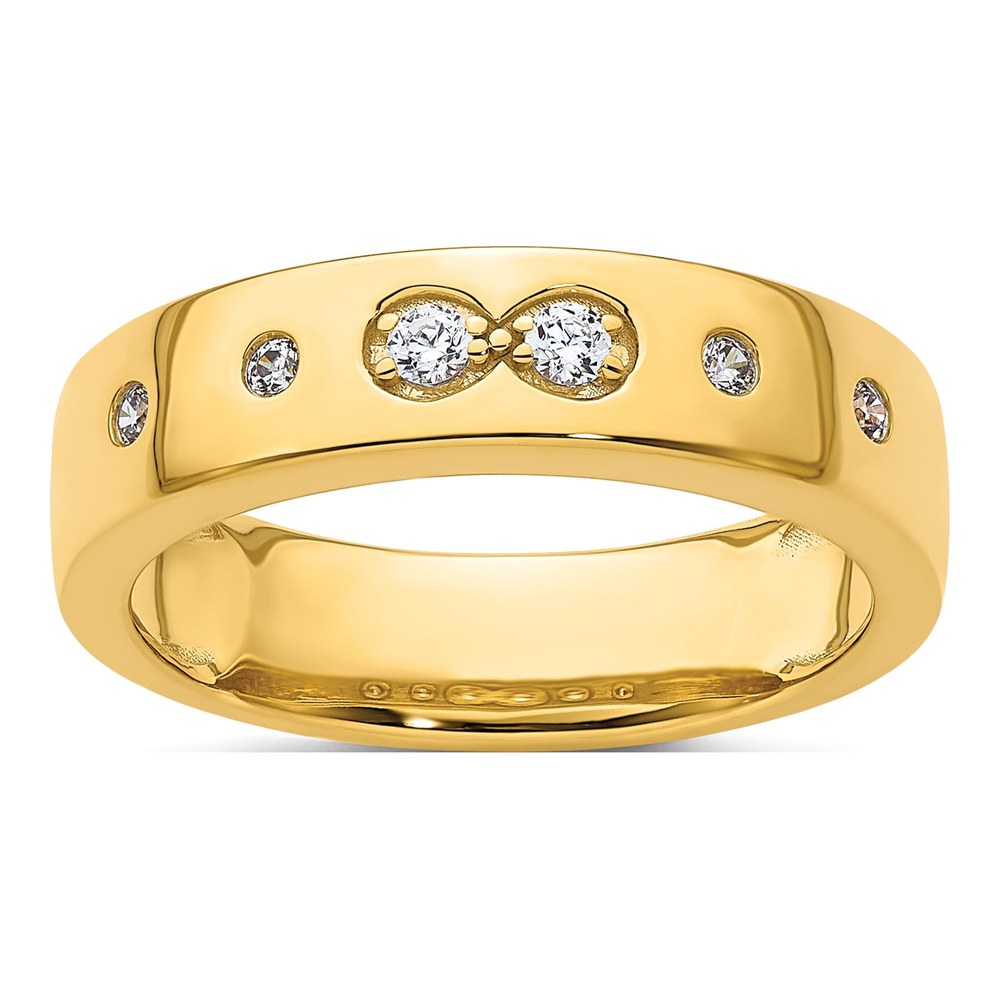 14K Yellow Gold Infinity Diamond Women's Wedding Band