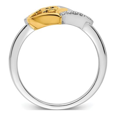 14K Two-Tone Gold Diamond Quinceanera Heart Ring – view 2