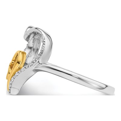 14K Two-Tone Gold Diamond Quinceanera Heart Ring – view 3