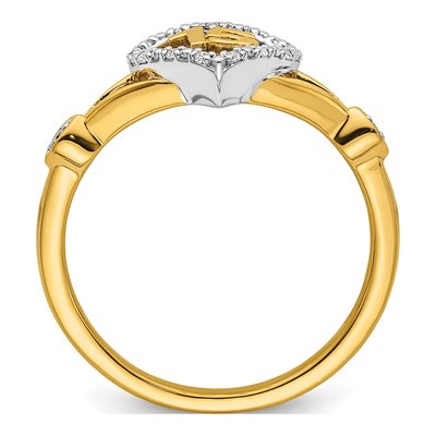 14K Two-Tone Gold 1/15 ct tw Diamond Quinceanera Heart Crown Ring – view 2