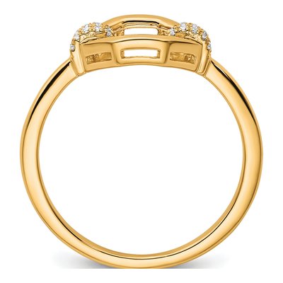 14K Yellow Gold 1/10 ct tw Diamond Octagon Fashion Ring – view 2