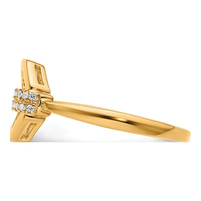 14K Yellow Gold 1/10 ct tw Diamond Octagon Fashion Ring – view 3
