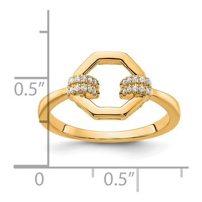 14K Yellow Gold 1/10 ct tw Diamond Octagon Fashion Ring – view 5