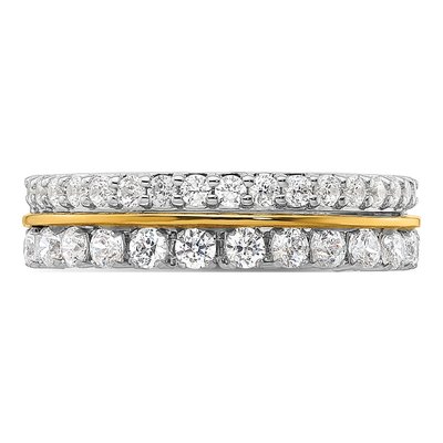 14K Two-Tone Gold 7/8 ct tw Lab-Grown Diamond Double Row Ring – view 5