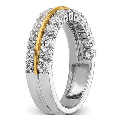 14K Two-Tone Gold 7/8 ct tw Lab-Grown Diamond Double Row Ring – view 7