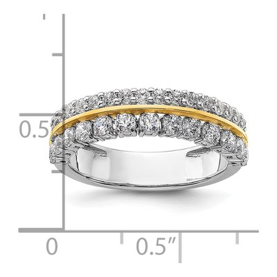 14K Two-Tone Gold 7/8 ct tw Lab-Grown Diamond Double Row Ring – view 8