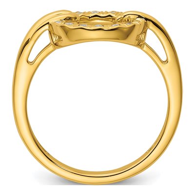 14K Yellow Gold 1/15 ct tw Diamond Open Circle Fashion Ring – view 2