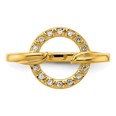 14K Yellow Gold 1/15 ct tw Diamond Open Circle Fashion Ring – view 4