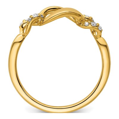 14K Yellow Gold 1/10 ct tw Diamond Wavy Oval Link Ring – view 2