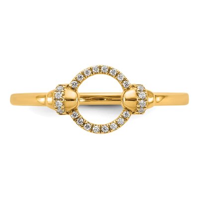 14K Yellow Gold 1/15 ct tw Diamond Open Circle Ring – view 4