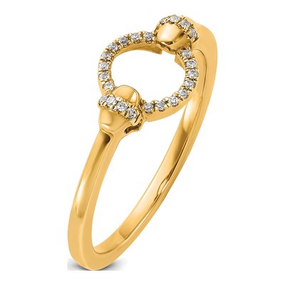 14K Yellow Gold 1/15 ct tw Diamond Open Circle Ring – view 6