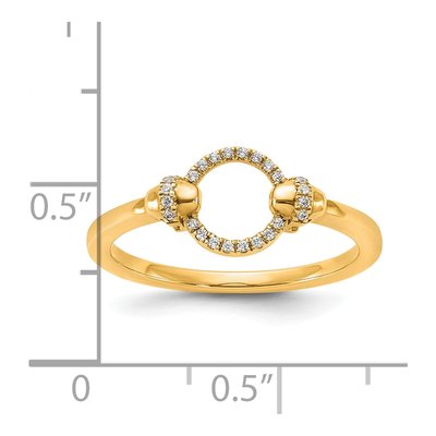 14K Yellow Gold 1/15 ct tw Diamond Open Circle Ring – view 7