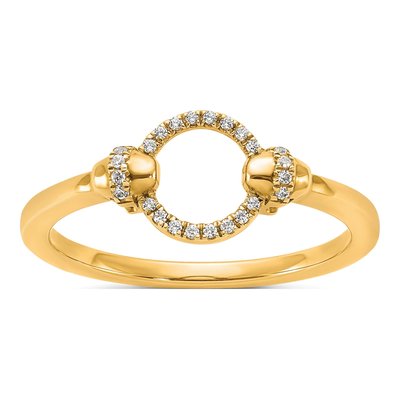 14K Yellow Gold 1/15 ct tw Diamond Open Circle Ring