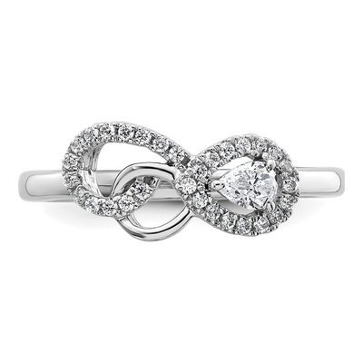 14K White Gold 1/4 ct tw Diamond Infinity Ring – view 4