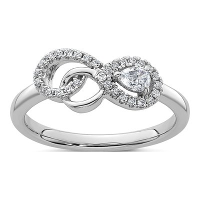 14K White Gold 1/4 ct tw Diamond Infinity Ring