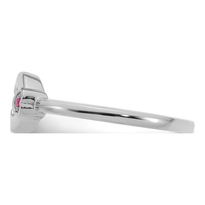 14K White Gold Heart Mother's Circle Ring Semi-Mount – view 4