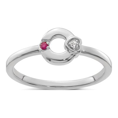 14K White Gold Wg Dia Heart Ring – view 2