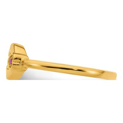 14K Yellow Gold Diamond Heart Ring – view 4