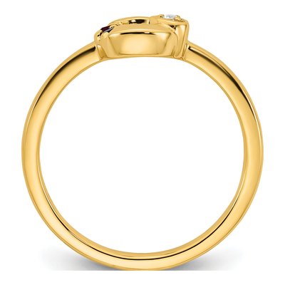 14K Yellow Gold Dia Heart Ring – view 3