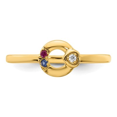 14K Yellow Gold Dia Heart Ring – view 5