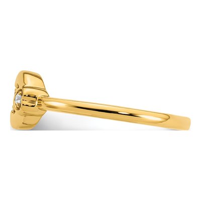 14K Yellow Gold Diamond Heart Ring – view 4