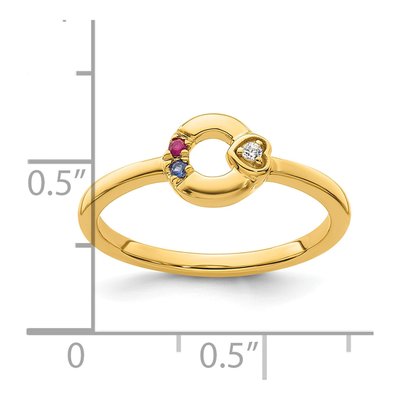 14K Yellow Gold Diamond Heart Ring – view 6
