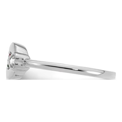 14K White Gold 3-Stone Mother's Heart Ring Semi-Mount – view 4