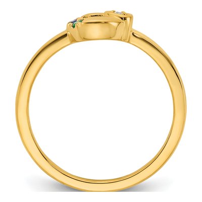 14K Yellow Gold Heart Mother's Circle Ring Semi-Mount – view 3