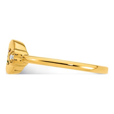 14K Yellow Gold Diamond Heart Ring – view 4