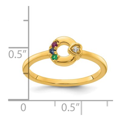14K Yellow Gold Diamond Heart Ring – view 6