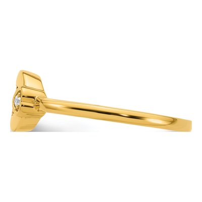14K Yellow Gold Diamond Heart Mother's Ring Semi-Mount – view 4