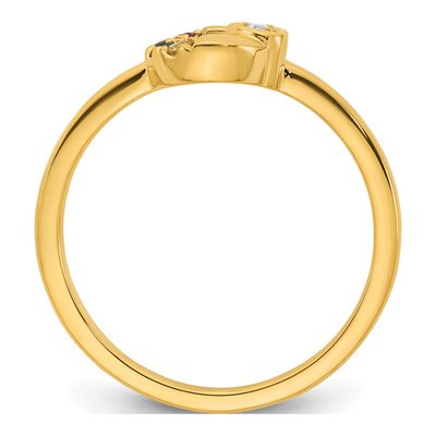 14K Yellow Gold Diamond Heart Ring – view 3